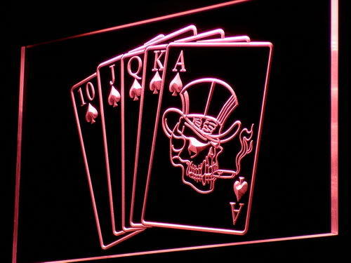 Royal Flush Casino Poker Game Gift Light Sign